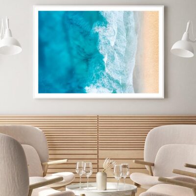 Beach And Waves from Top View Home Decor Premium Quality Poster Print Choose Your Sizes