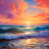 Mesmerizing Sunsets & Sea View Painting Coastal Horizons Acrylic Glass Print Tempered Glass Wall Art 100% Made in Australia Ready to Hang - Image 5