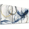 3pcs Abstract Blue Texture Wall Art Set Canvas Framed 40x60cm - High Quality Print 100% Australian Made Wall Canvas Ready to Hang