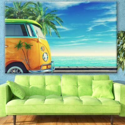 Volkswagen Van on Beach Photograph Print 100% Australian Made