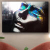 Colorful Woman Abstract Print Tempered Glass Wall Art 100% Made in Australia Ready to Hang - Image 3