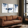 3pcs Wavy Blue Abstract Ocean Waves Canvas Framed 40x60cm - High Quality Print 100% Australian Made Wall Canvas Ready to Hang - Image 3