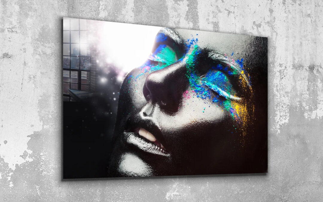 Colorful Woman Abstract Print Tempered Glass Wall Art 100% Made in Australia Ready to Hang