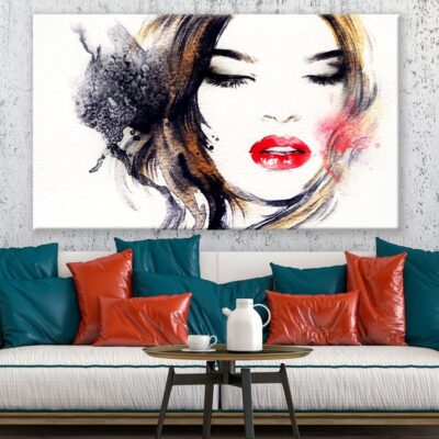 Lady Face Portrait Watercolour Painting Print 100% Australian Made