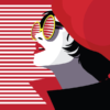 Stylish Girl with Red Hat Illustration Print 100% Australian Made - Image 3