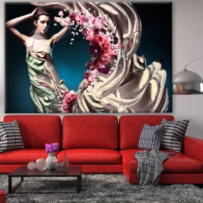 Fashion Girl with Floral Design Print 100% Australian Made