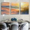 3pcs Sunset Beach Canvas Framed 40x60cm - High Quality Print 100% Australian Made Wall Canvas Ready to Hang - Image 3