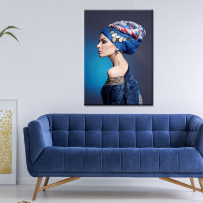 Blue Colorful girl Art Stunning Print 100% Australian Made