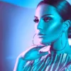 Model Woman in Colorful Lights Photograph Print 100% Australian Made - Image 3