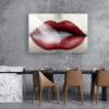 Smoke Red Lips Closeup Print Tempered Glass Wall Art 100% Made in Australia Ready to Hang - Image 2