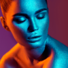 Woman with Glitter Vivid Neon Makeup Photograph Print 100% Australian Made - Image 3