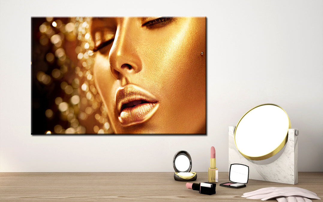 Gold Abstract Girl Stunning Print 100% Australian Made