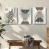 3pcs Green Sage Boho Art Canvas Framed 40x60cm - High Quality Print 100% Australian Made Wall Canvas Ready to Hang - Image 2