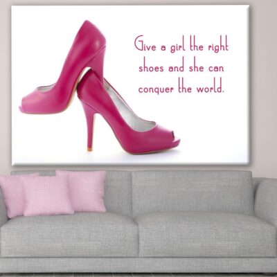 Woman Shoe Pair with Quote Fashion Print 100% Australian Made