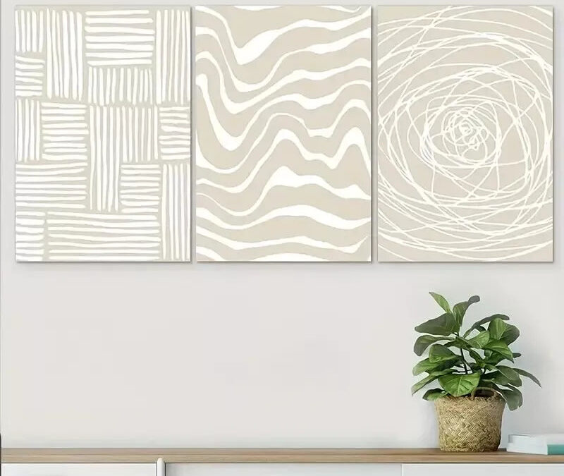 3pcs White Abstract Canvas Framed 40x60cm – High Quality Print 100% Australian Made Wall Canvas Ready to Hang
