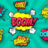 Words on Pop Art Retro Vintage Colorful Background Illustration Print 100% Australian Made - Image 2