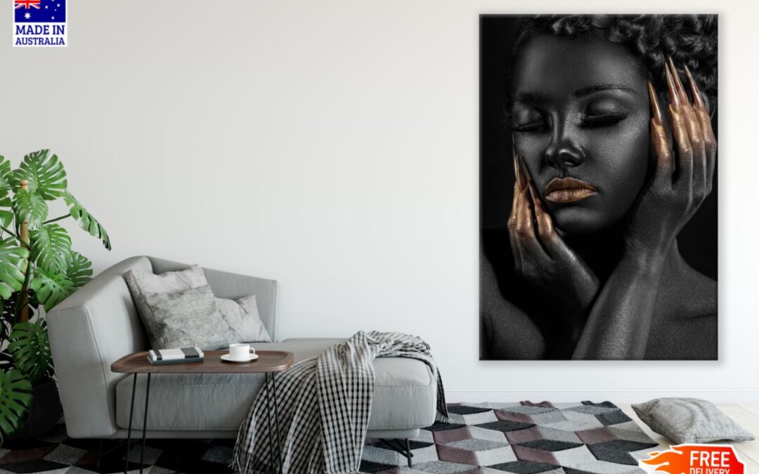 Girl With Black & Gold Photograph Print 100% Australian Made