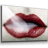 Smoke Red Lips Closeup Print Tempered Glass Wall Art 100% Made in Australia Ready to Hang - Image 4