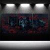 3pcs Wolf Family Canvas Framed 40x60cm - High Quality Print 100% Australian Made Wall Canvas Ready to Hang - Image 3