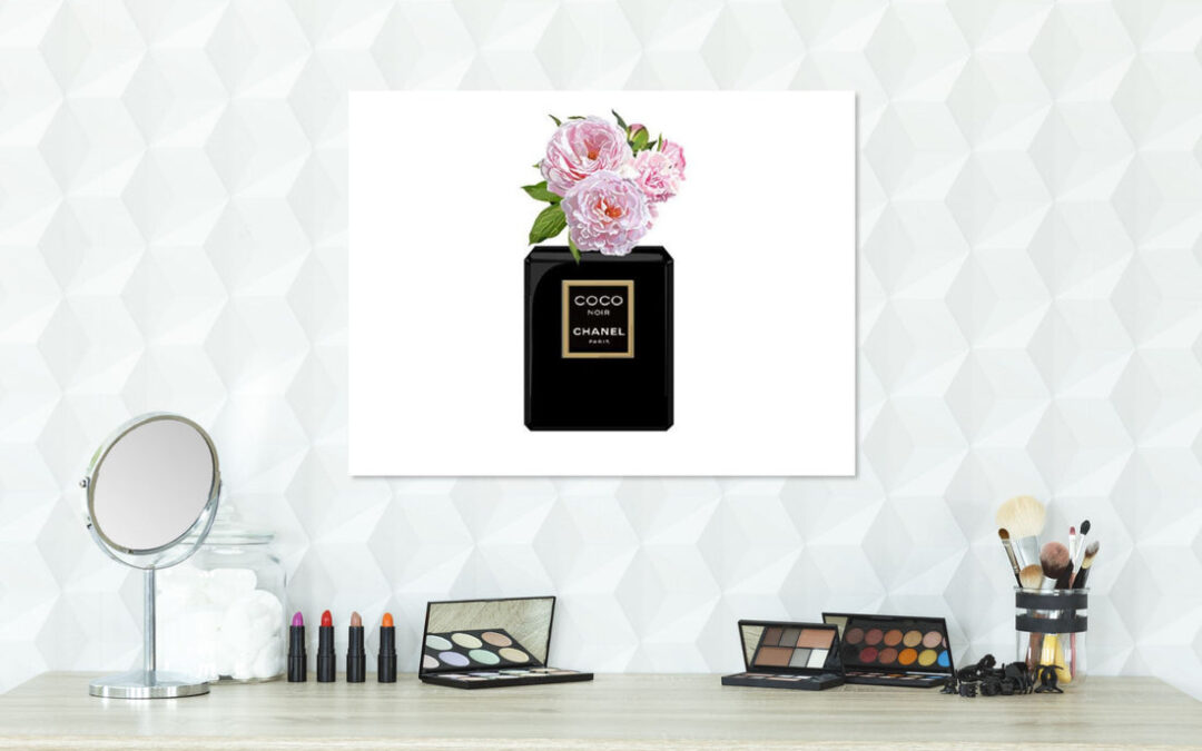 Fashion Perfume Bottle with Flowers Print 100% Australian Made