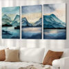3pcs Abstract Mountain Canvas Framed 40x60cm - High Quality Print 100% Australian Made Wall Canvas Ready to Hang - Image 2