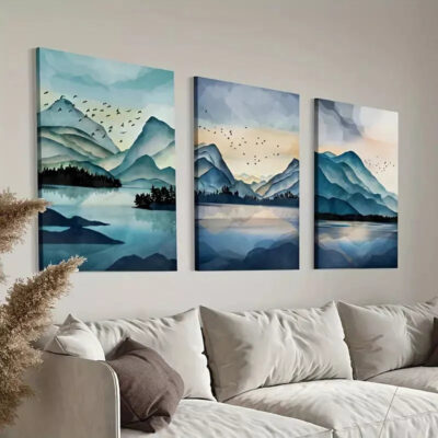 3pcs Abstract Mountain Canvas Framed 40x60cm - High Quality Print 100% Australian Made Wall Canvas Ready to Hang