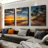3pcs Mediterranean Seascape Canvas Framed 40x60cm - High Quality Print 100% Australian Made Wall Canvas Ready to Hang - Image 2