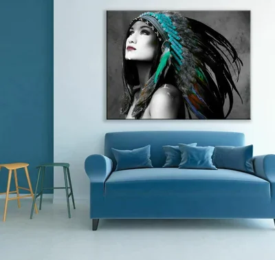 Headdress Lady Print 100% Australian Made