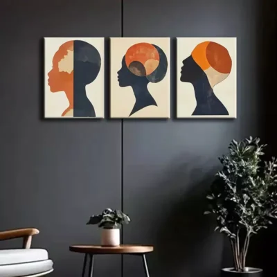 3pcs Female Silhouette Canvas Framed 40x60cm - High Quality Print 100% Australian Made Wall Canvas Ready to Hang