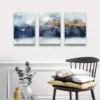 3pcs Blue & Gold Abstract Mountains Canvas Framed 40x60cm - High Quality Print 100% Australian Made Wall Canvas Ready to Hang - Image 2