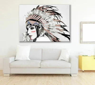Popular American Indian Headdress Print 100% Australian Made