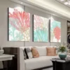 3pcs Colorful Corals Watercolor Canvas Framed 40x60cm - High Quality Print 100% Australian Made Wall Canvas Ready to Hang