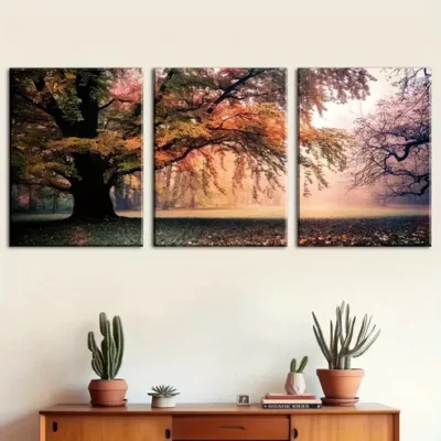 3pcs Forest Sunrise Morning Scenery Canvas Framed 40x60cm - High Quality Print 100% Australian Made Wall Canvas Ready to Hang