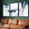 3pcs avy Blue Abstract Ocean Waves Canvas Framed 40x60cm - High Quality Print 100% Australian Made Wall Canvas Ready to Hang - Image 3