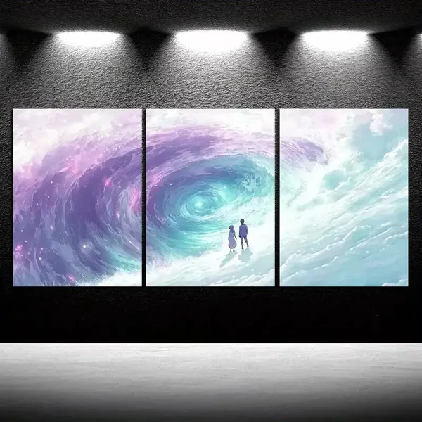 3pcs Starry Night & Ocean Surface Canvas Framed 40x60cm – High Quality Print 100% Australian Made Wall Canvas Ready to Hang