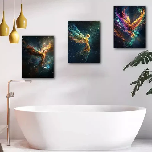 3pcs Fantasy Phoenix Canvas Framed 40x60cm – High Quality Print 100% Australian Made Wall Canvas Ready to Hang
