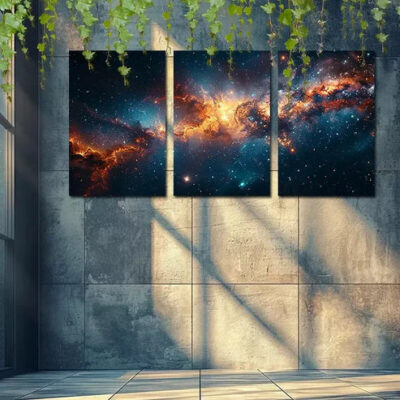 3pcs Space Nebula Starry Sky Canvas Framed 40x60cm - High Quality Print 100% Australian Made Wall Canvas Ready to Hang