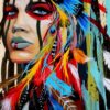 Native headdress Feather Popular multicoloured Print 100% Australian Made - Image 2