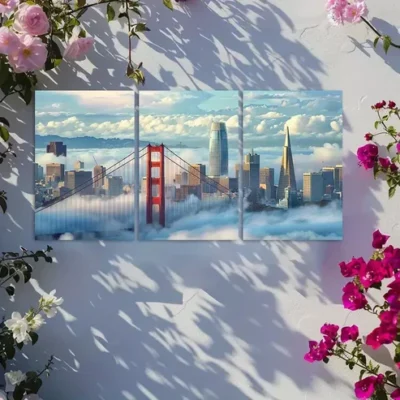3pcs San Francisco Skyline Canvas Framed 40x60cm - High Quality Print 100% Australian Made Wall Canvas Ready to Hang