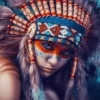 Native Kid Headdress Popular multicoloured Print 100% Australian Made - Image 2