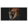 3 Piece Roaring Blue Eyes Lion Canvas Framed 40x60cm - High Quality Print 100% Australian Made Wall Canvas Ready to Hang - Image 2