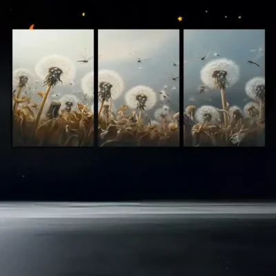3pcs Charming Dandelion Canvas Framed 40x60cm - High Quality Print 100% Australian Made Wall Canvas Ready to Hang