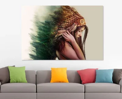 Headdress Lady Print 100% Australian Made
