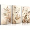 3pcs Neutral Flowers Wildflowers Flowers Plants Canvas Framed 40x60cm - High Quality Print 100% Australian Made Wall Canvas Ready to Hang - Image 3