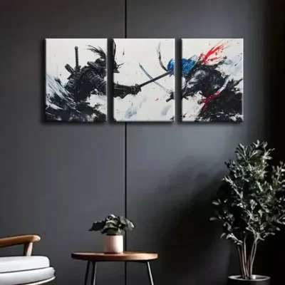 3pcs Two SamuraiArt Canvas Framed 40x60cm - High Quality Print 100% Australian Made Wall Canvas Ready to Hang