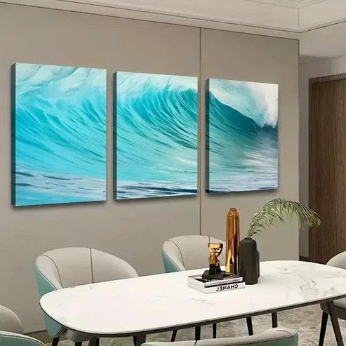 3pcs Wave Beach Ocean Canvas Framed 40x60cm – High Quality Print 100% Australian Made Wall Canvas Ready to Hang