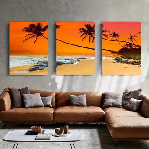 3pcs Modern Seascape Canvas Framed 40x60cm – High Quality Print 100% Australian Made Wall Canvas Ready to Hang
