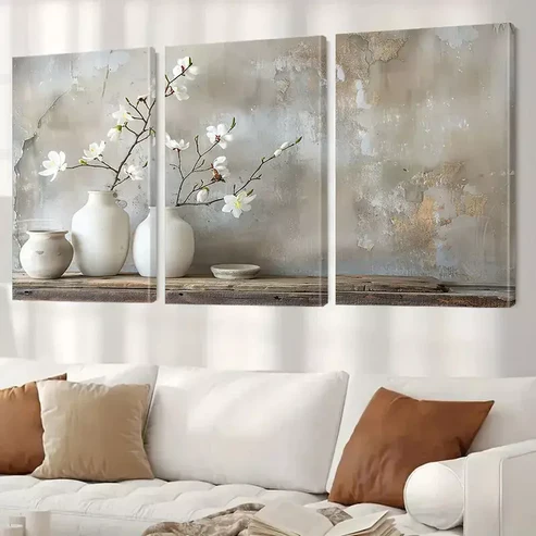 3pcs White Orchid Canvas Framed 40x60cm – High Quality Print 100% Australian Made Wall Canvas Ready to Hang
