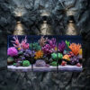 3pcs Vibrant Coral Reef Aquarium with Colorful Art Canvas Framed 40x60cm - High Quality Print 100% Australian Made Wall Canvas Ready to Hang
