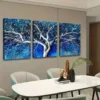 3pcs Blue Tree White Branches Canvas Framed 40x60cm - High Quality Print 100% Australian Made Wall Canvas Ready to Hang - Image 3